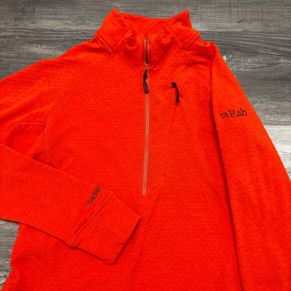 Rab Nucleus Orange Mens Small 1/2 Zip Thermic Circular Fleece Pullover Jacket - Picture 1 of 7
